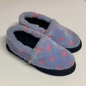 ACORN Women’s Moccasin Shoes Slippers Faux Fur Purple Pink Red Star 6 1/2 7 1/2